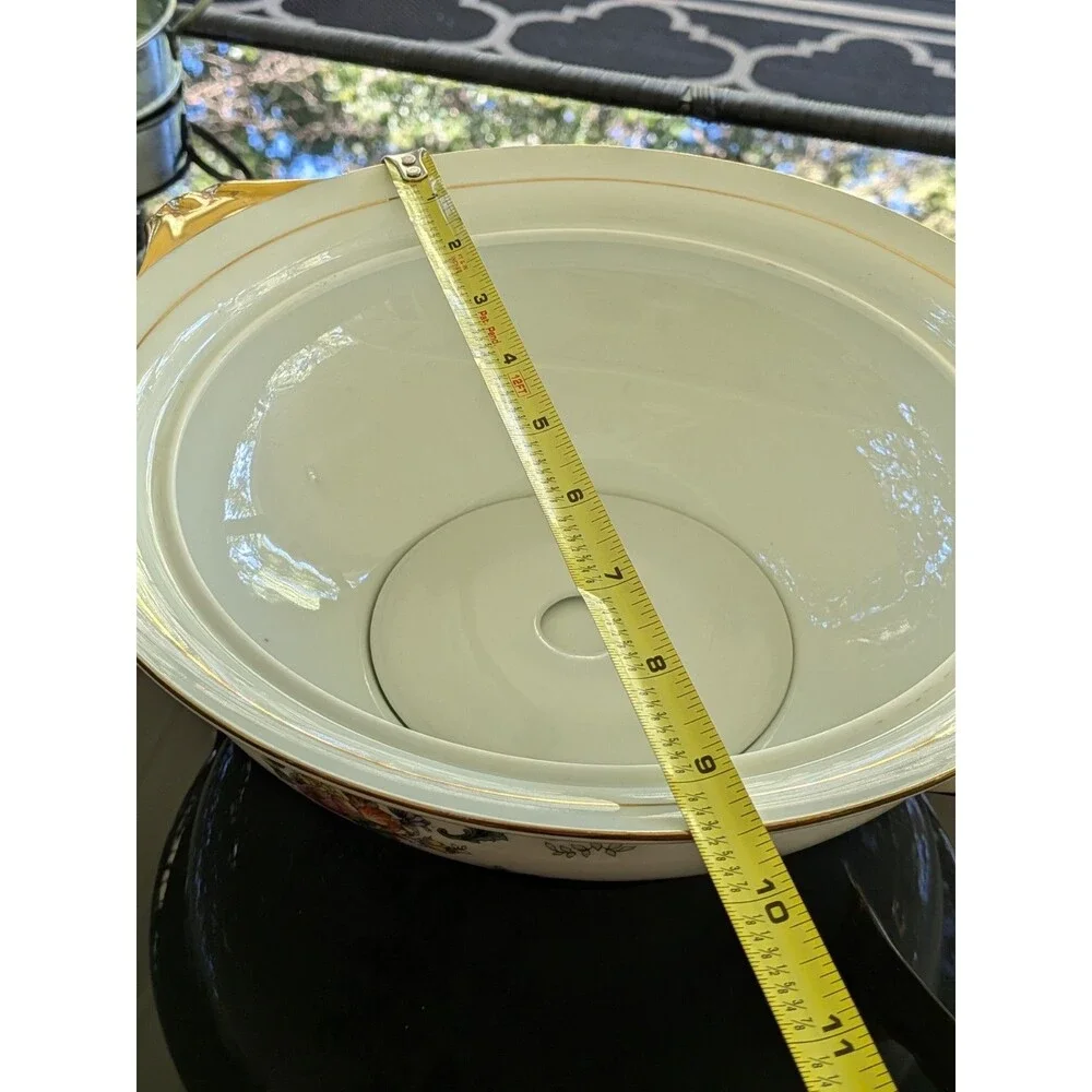 Royal Bayreuth Franklin Bone China Round Covered Vegetable Bowl Romantic Floral